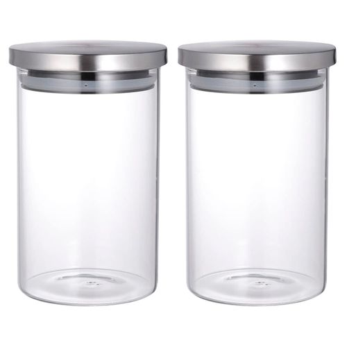 Frasco vidrío 700 ml con tapa acero