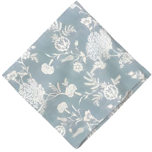 Set x 4 servilletas 45 x 45 cm azul con blanco