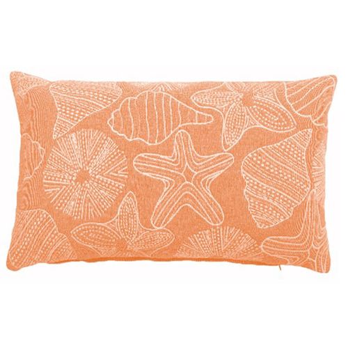 Almohadón decoración 35 x 50 cm naranja con blanco