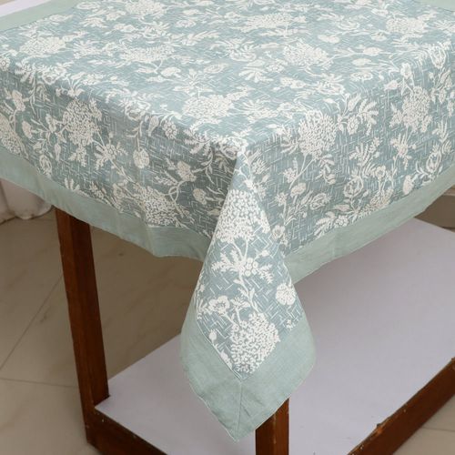 Mantel cuadrado 80 x 80 cm azul con blanco