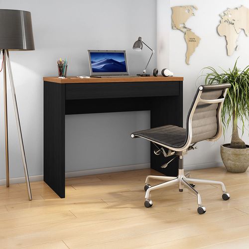 Escritorio Slim 1 cajón 90x75x44 cm negro-canela