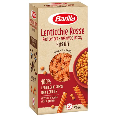 Fideos fusilli de lenteja roja BARILLA 250 g