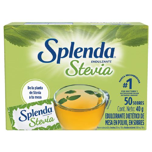 Edulcorante SPLENDA con stevia 50 sobres