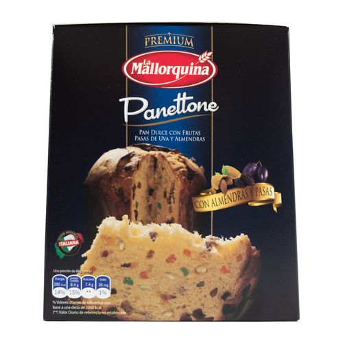 Panettone premium pasas y almendras LA MALLORQUINA 500 g
