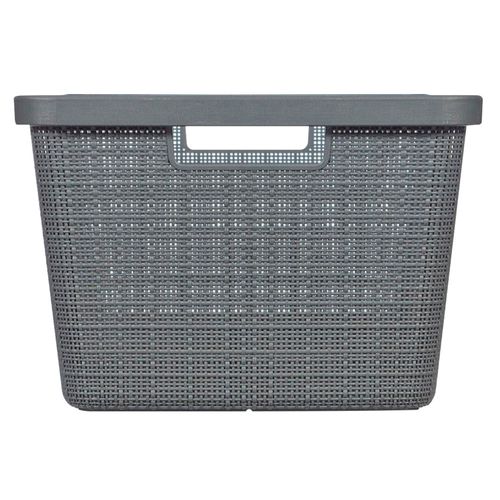 Canasta para ropa jute pp gris 59x39xh26 cm