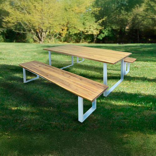 Mesa de Comedor en Madera y Metal 190x90x76 cm