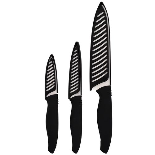 Set 3 cuchillos cerámica 8,10 y 15 cm negro