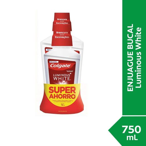 Enjuage bucal COLGATE Luminous White 500ml + 250 ml
