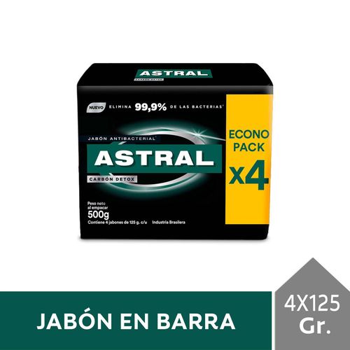 Jabón ASTRAL characoal x 4 un. 125 g