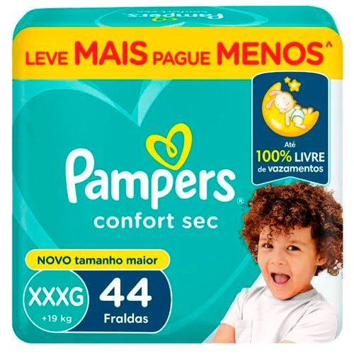 Pañales PAMPERS Confort Sec X-XXG 44 un.