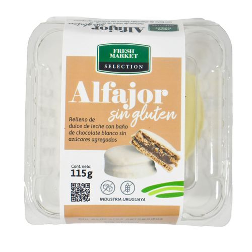 Alfajor Chocolate Blanco sin Glúten FMS