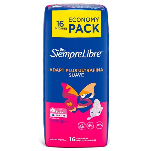 Toalla Femenina Siempre Libre Slinea Pink S&S 16 un.