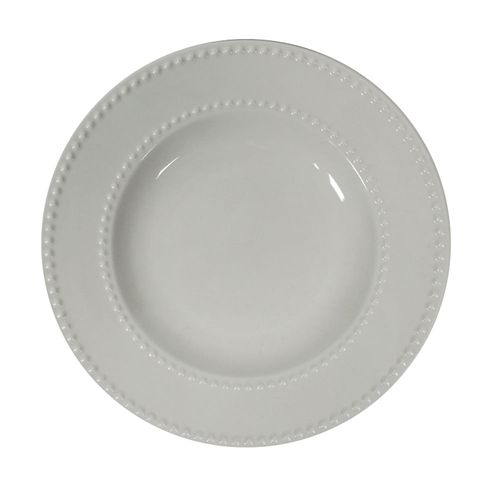 Plato Hondo 22 cm Dot Cerámica Blanco