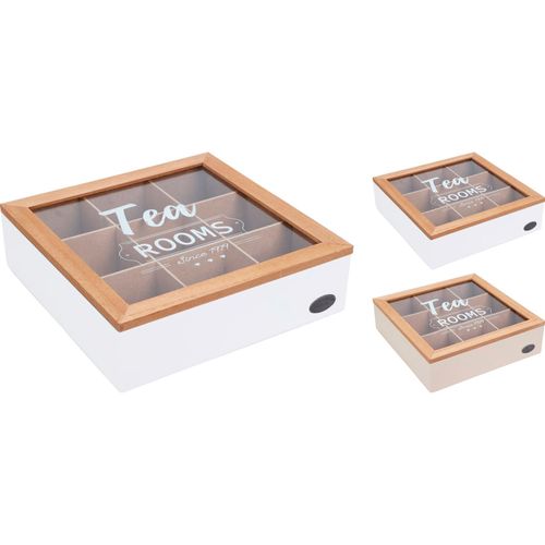 Caja Té Madera 24x24x7 cm