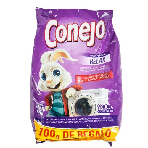 Detergente en polvo CONEJO Relax 900 g
