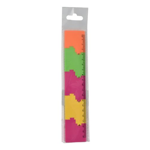 Regla 20 cm encastre de colores