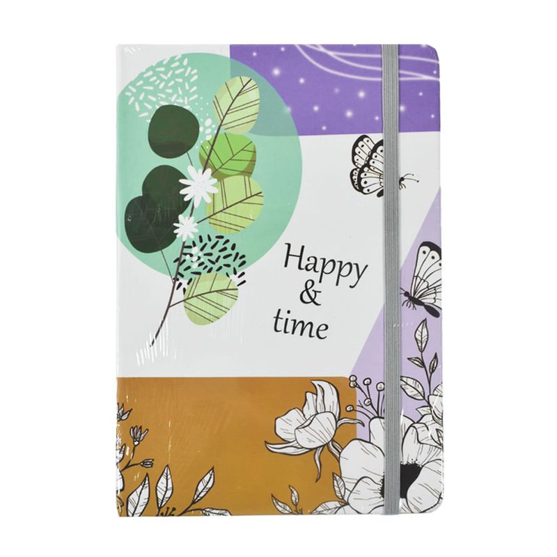 Libreta-A5-con-lomo-y-elastico-15-x-21-cm-80-hojas-Flores-0