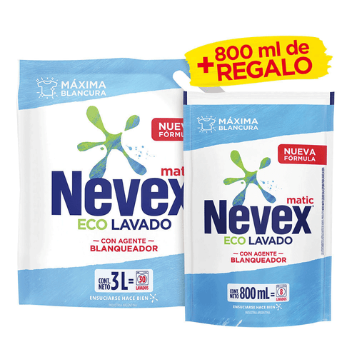 Pack Detergente NEVEX doy pack 3 L