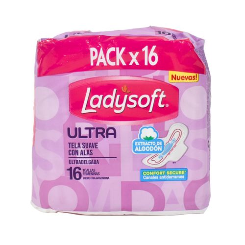 Toalla Femenina LADYSOFT Ultradelgada Suave 16 un.