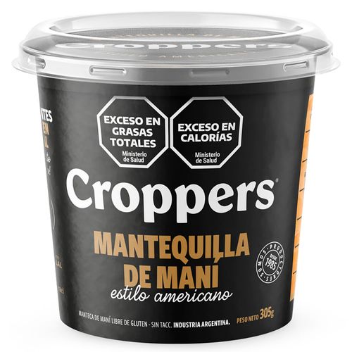 Manteca de mani CROPPERS sin gluten 310 g