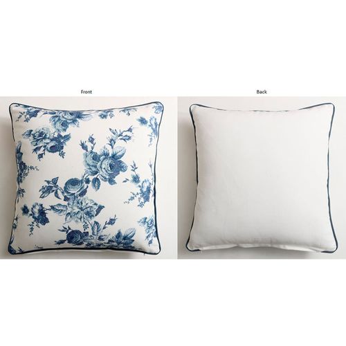 Almohadón decoración 50 x 50 cm estampado azul