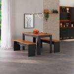 Juego-de-Comedor-Mesa---2-Bancos-Canela-Negro-0