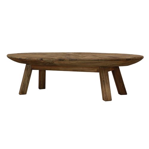 Mesa de café oval madera 139x59x35 cm