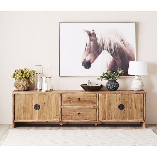 Aparador bajo 4P 2C En madera 240x44x65 cm