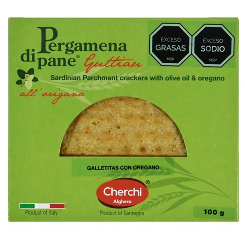 Galletas Pergamena di Pane Guttiau Orégano 100 g