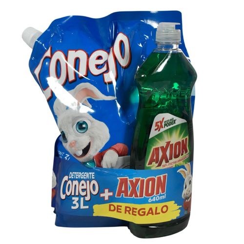 Pack Deter CONEJO Fresh 3 L + Detergente AXION de Regalo
