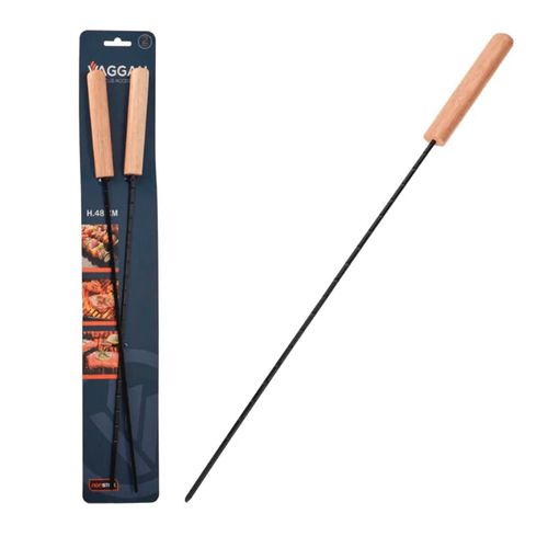 Set x 2 Pinchos Acero Inoxidable 48 cm para Parrilla