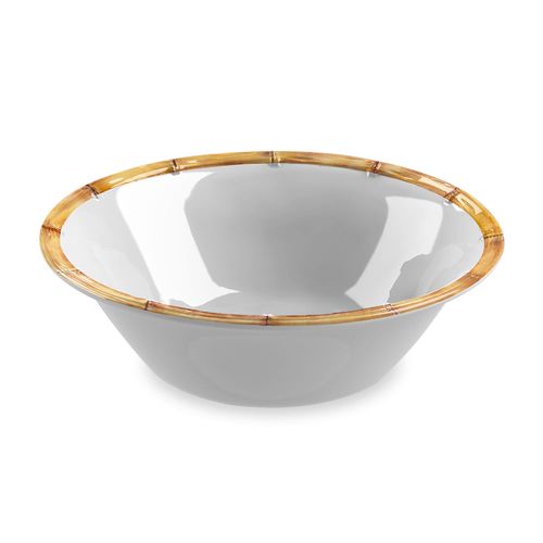 Bowl blanco con borde diseño bamboo 16,6 cm