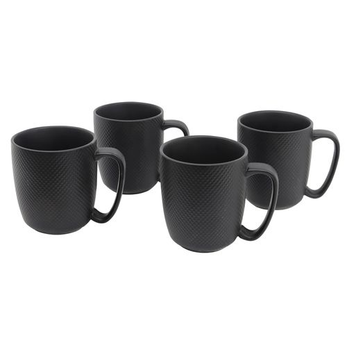 Set x 4 jarros en porcelana negro 320 ml