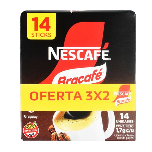 Café NESCAFÉ Bracafé Sticks x 14 un. 3 x 2