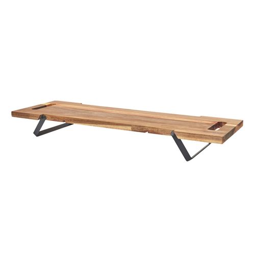 Tabla rectangular 55 cm en madera de acacia con patas de metal