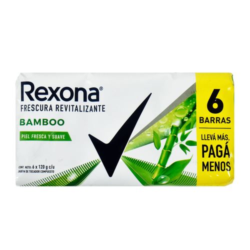 Pack x 6 Jabón de Tocador REXONA Bambú 120 g