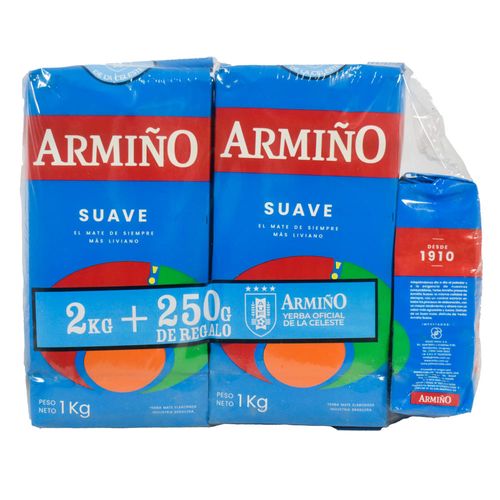 Pack 2 un. yerba ARMIÑO suave 1 kg + 250 g de regalo