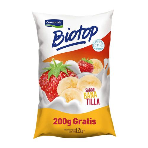 Yogur BIOTOP Banana Frutilla 1.2 L