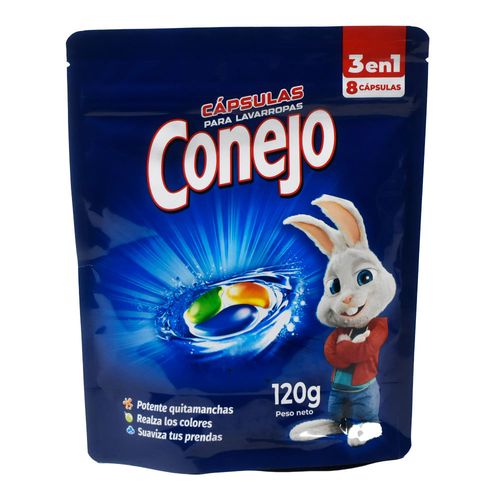 Detergente para ropa CONEJO en cápsulas x 8