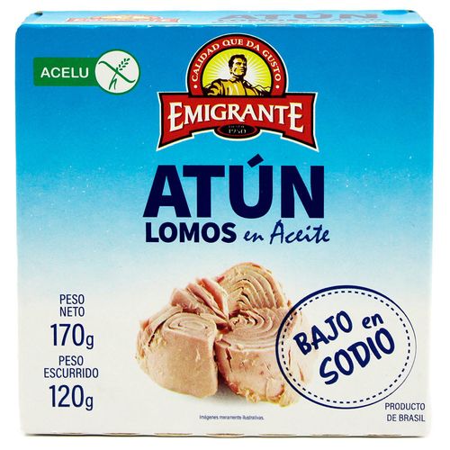 Atún lomito en aceite EMIGRANTE bajo en sodio 170 g