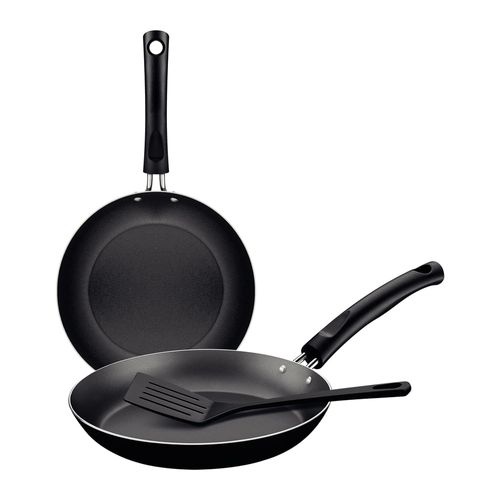 Set x 2 sarténes antiadherentes gris y espátula TRAMONTINA