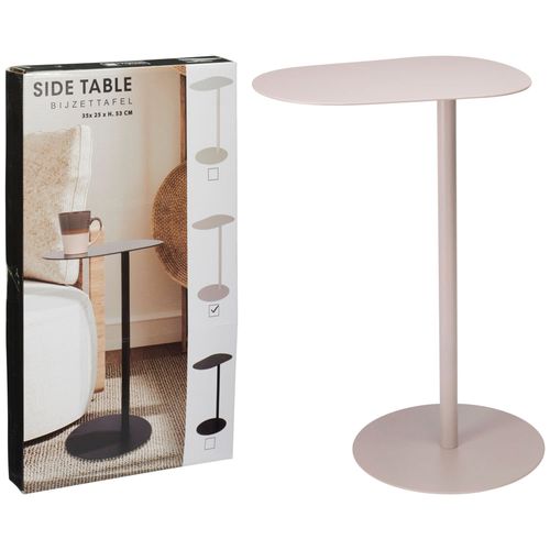 Mesa auxiliar de hierro beige 35 x 53 cm