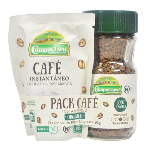Pack de Café Soluble Orgánico CAMPOCLARO 90 g + 50 g