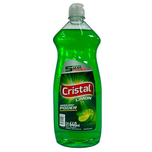 Detergente lavavajilla CRISTAL concentrado limón 640 ml