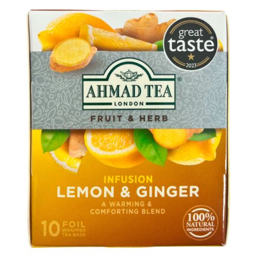 Té AHMAD lemon & ginger 10 sobres