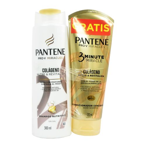 Shampoo PANTENE colágeno 300ml + acondicionador colágeno 170ml de Regalo