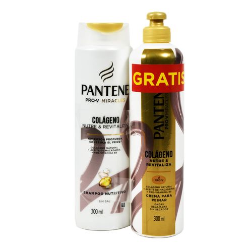 Shampoo PANTENE colágeno 300 ml + crema 300 ml de Regalo