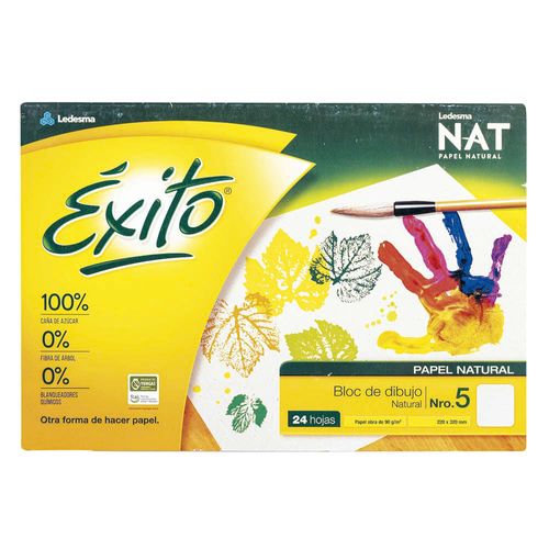 Block ÉXITO 24 hojas lisas 90 g color natural
