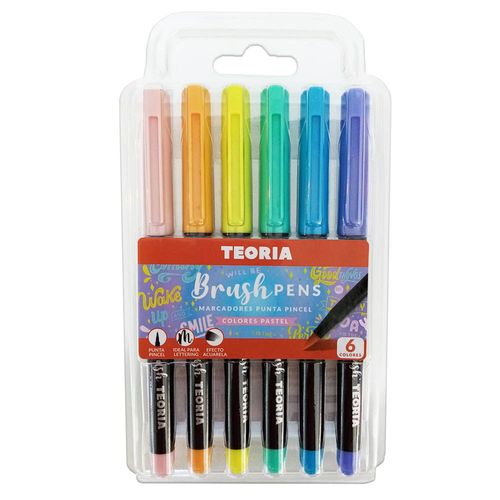 Marcadores TEORIA + punta pincel 6 colores pastel