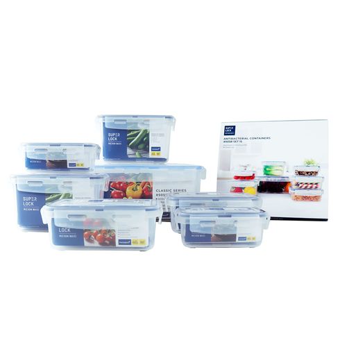 Set 7 Contenedores Super Lock 1X7.2 L 2x1.5 L 2x1 L 2x400 ml
